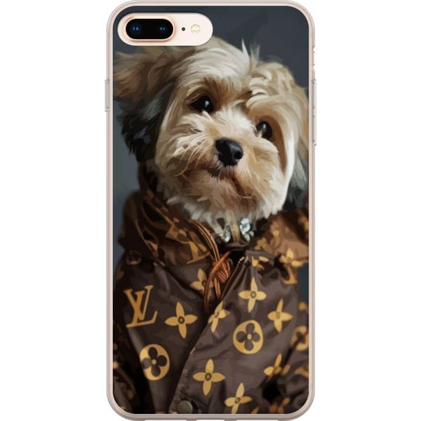 Kompatibel Mobilcover til Apple iPhone 8 Plus Lille hund i luksusjakke, elegant og sjovt design til modeelskere og hundeejere med stil Kompatibel Mobilcover til Apple iPhone 8 Plus Lille hund i luksusjakke, elegant og sjovt design til modeelskere og hundeejere med stil