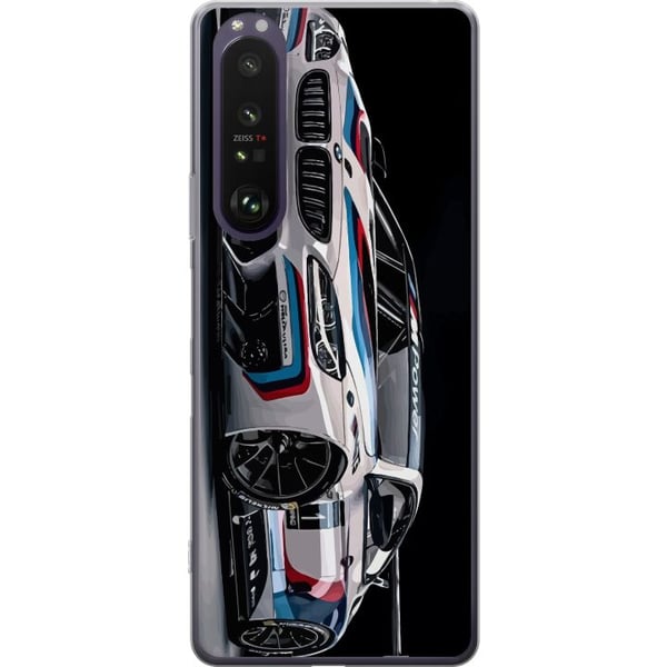Kompatibelt Mobildeksel til Sony Xperia 1 III BMW M Power-illustrasjon – nærbilde av sportsbil i hvitt racingdesign