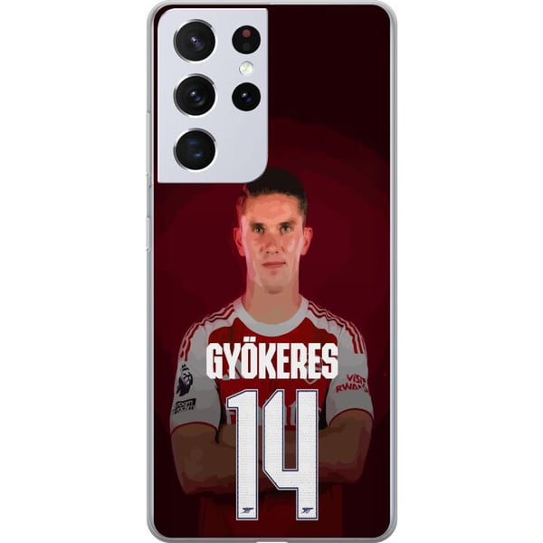 Kompatibelt Mobildeksel til Samsung Galaxy S21 Ultra 5G Viktor Gyökeres Arsenal 14 Fotballinspirert design med Gyökeres i rød kampdrakt nummer 14 Kompatibelt Mobildeksel til Samsung Galaxy S21 Ultra 5G Viktor Gyökeres Arsenal 14 Fotballinspirert design med Gyökeres i rød kampdrakt nummer 14
