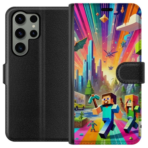 Kompatibel Tegnebogsetui til Samsung Galaxy S23 Ultra Fortnite vs Minecraft Kompatibel Tegnebogsetui til Samsung Galaxy S23 Ultra Fortnite vs Minecraft