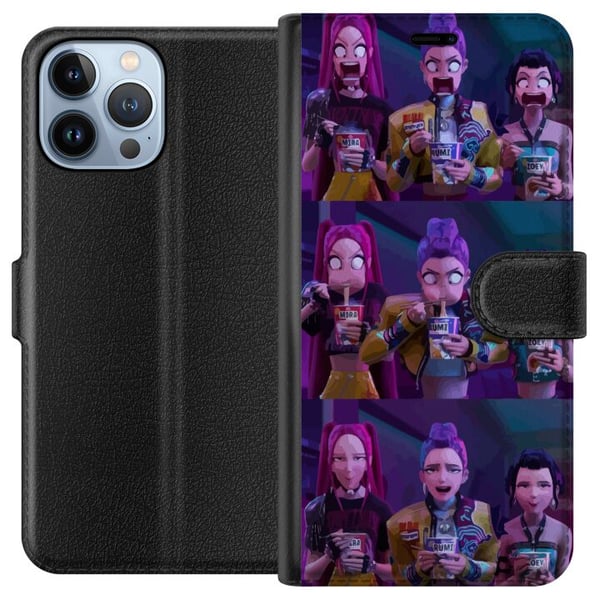Kompatibel Tegnebogsetui til Apple iPhone 13 Pro Max Samlerfigur KPop Demon Hunters mørk stil