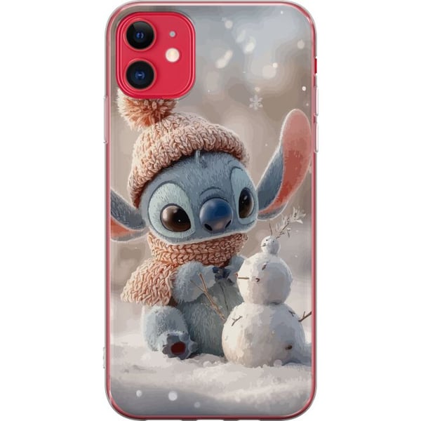 Kompatibel Mobilcover til Apple iPhone 11 Stitch snemand vinter sød blå alien kawaii jul hyggelig sne sød ferie bedårende plakat
