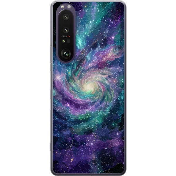 Kompatibel Mobilcover til Sony Xperia 1 III Farvestrålende spiralgalakse i rummet med stjerner tåger og kosmisk lys