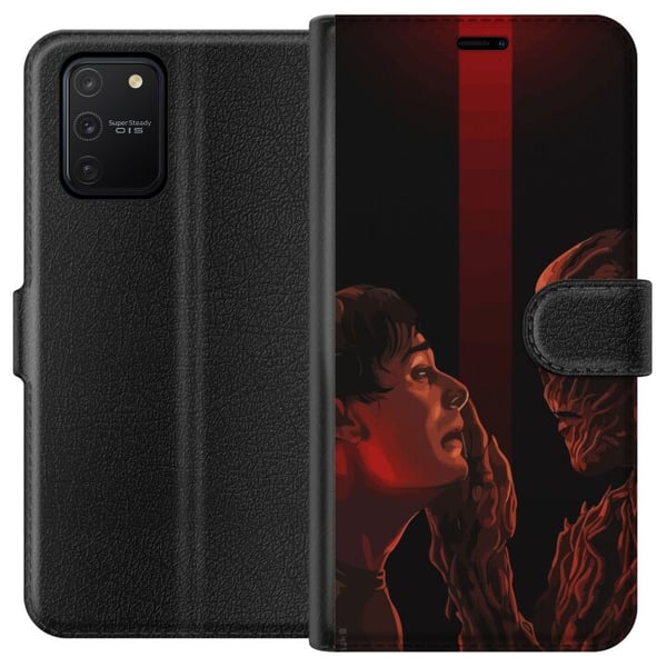 Kompatibelt Lommeboketui til Samsung Galaxy S10 Lite Mørk fantasyillustrasjon som viser møtet mellom menneske og monster med sterk dramatikk Kompatibelt Lommeboketui til Samsung Galaxy S10 Lite Mørk fantasyillustrasjon som viser møtet mellom menneske og monster med sterk dramatikk