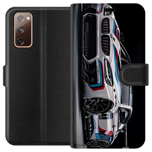 Kompatibelt Plånboksfodral till Samsung Galaxy S20 FE BMW M Power illustration – Sportbil i vit racingdesign närbild konst