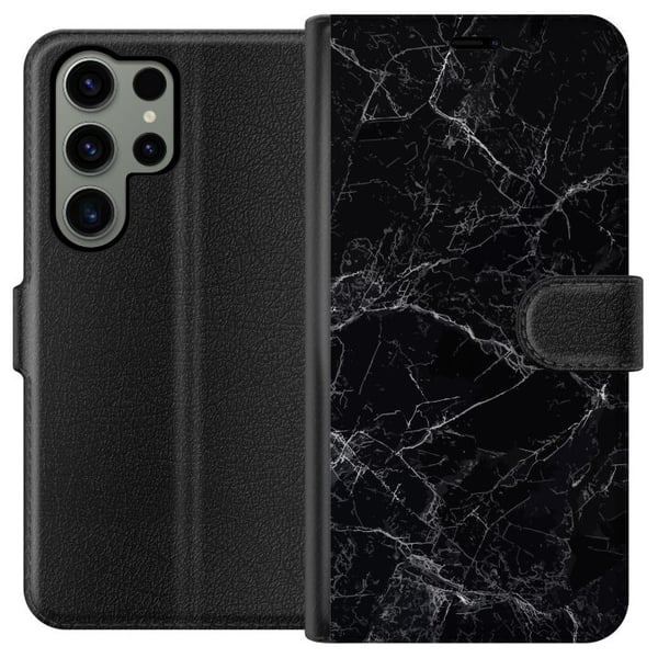 Kompatibel Tegnebogsetui til Samsung Galaxy S23 Ultra Marmor Sort Kompatibel Tegnebogsetui til Samsung Galaxy S23 Ultra Marmor Sort