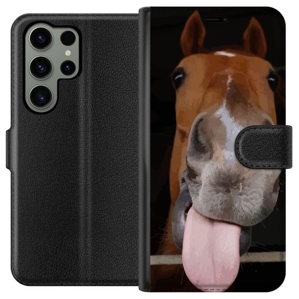 Kompatibel Tegnebogsetui til Samsung Galaxy S23 Ultra Rolig hest