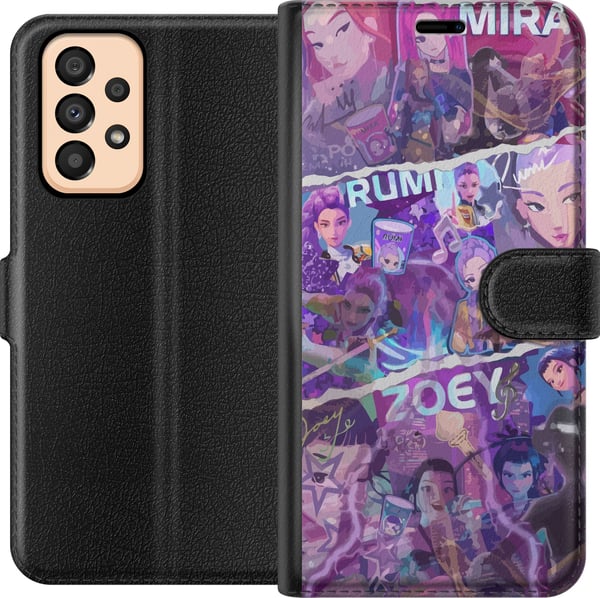 Kompatibel Tegnebogsetui til Samsung Galaxy A33 5G Valorant piger plakat Mira Rumi Zoey Riot Games anime gaming agenter neonstil karakter fanart kuns