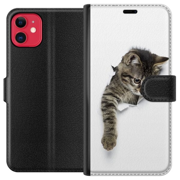 Kompatibelt Plånboksfodral till Apple iPhone 11 Katt