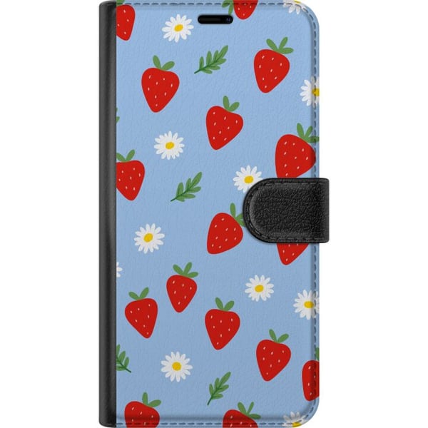 Kompatibel Tegnebogsetui til Samsung Galaxy S21 jordbær jordbær mønster sommer blomster præstekrave svensk midsommer retro tryk bærdesign