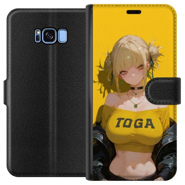 Kompatibelt Plånboksfodral till Samsung Galaxy S8 Gul animeinspirerad illustration med blond karaktär stark bakgrund kawaii stil för trendiga motiv Kompatibelt Plånboksfodral till Samsung Galaxy S8 Gul animeinspirerad illustration med blond karaktär stark bakgrund kawaii stil för trendiga motiv