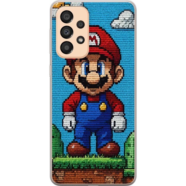 Yhteensopiva Puhelinkuori Samsung Galaxy A33 5G Nintendo Super Mario juliste retro pelaaminen 8bit pikselitaide peli klassinen pelisankari seinämaala