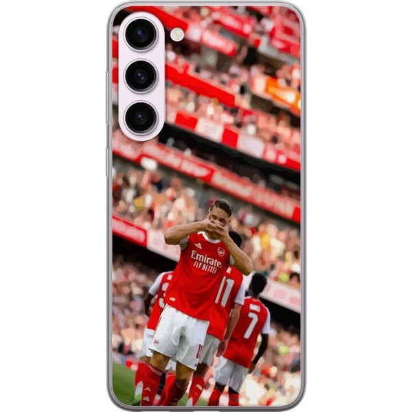 Yhteensopiva Puhelinkuori Samsung Galaxy S23+ Arsenal-kuvitus – Martin Ødegaard jalkapallopaidassa, maalijuhlan design