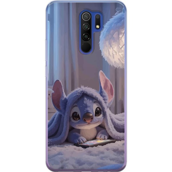 Kompatibel Mobilcover til Xiaomi Redmi 9 Stitch under et tæppe med telefon, aftenhygge i blå toner, charmerende drømmeagtigt design til alle, der els