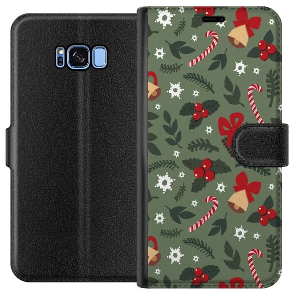 Kompatibelt Plånboksfodral till Samsung Galaxy S8 God Jul mönster Kompatibelt Plånboksfodral till Samsung Galaxy S8 God Jul mönster
