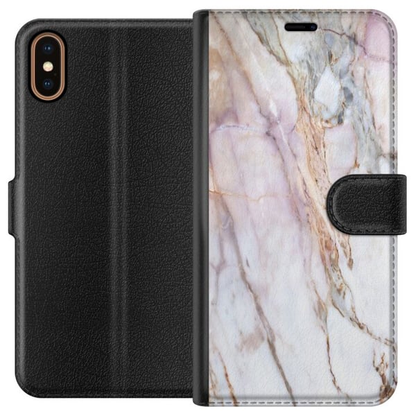 Kompatibelt Lommeboketui til Apple iPhone X Marmor