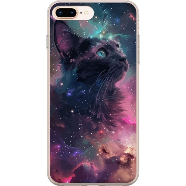 Yhteensopiva Puhelinkuori Apple iPhone 8 Plus Kissa galaksissa Yhteensopiva Puhelinkuori Apple iPhone 8 Plus Kissa galaksissa