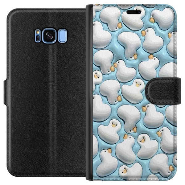 Kompatibelt Plånboksfodral till Samsung Galaxy S8 Bubbliga Ankor Blå Kompatibelt Plånboksfodral till Samsung Galaxy S8 Bubbliga Ankor Blå