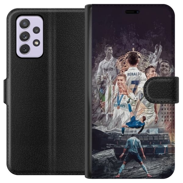 Kompatibelt Plånboksfodral till Samsung Galaxy A52s 5G Cristiano Ronaldo Al-Nassr Portugal ikonisk målmaskin och global superstjärna med historiska r Kompatibelt Plånboksfodral till Samsung Galaxy A52s 5G Cristiano Ronaldo Al-Nassr Portugal ikonisk målmaskin och global superstjärna med historiska r