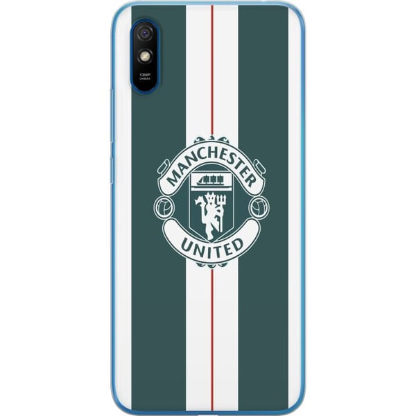 Kompatibel Mobilcover til Xiaomi Redmi 9A Manchester United logo våbenskjold fodbold klub Premier League Red Devils plakat retro hvid grøn design