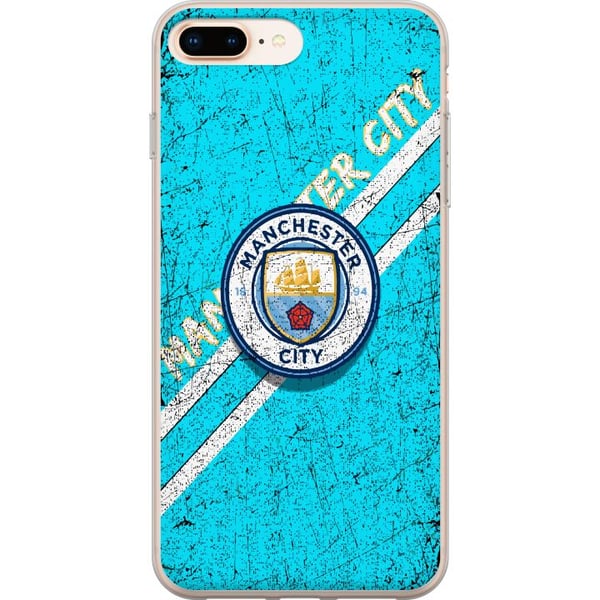 Yhteensopiva Puhelinkuori Apple iPhone 8 Plus Manchester City Jalkapallo Premierklubb Yhteensopiva Puhelinkuori Apple iPhone 8 Plus Manchester City Jalkapallo Premierklubb