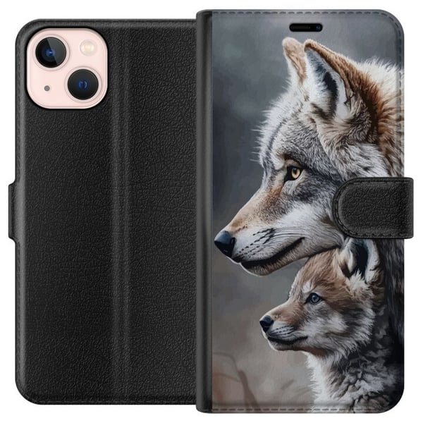 Kompatibelt Lommeboketui til Apple iPhone 13 mini Ulver Vill Natur Dyr Mystisk Kompatibelt Lommeboketui til Apple iPhone 13 mini Ulver Vill Natur Dyr Mystisk