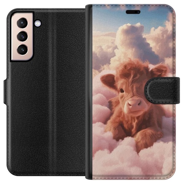 Kompatibelt Lommeboketui til Samsung Galaxy S21 Søt kalv blant skyer drømmeaktig rosa design med myke farger varm følelse av ro trygghet glede og fan Kompatibelt Lommeboketui til Samsung Galaxy S21 Søt kalv blant skyer drømmeaktig rosa design med myke farger varm følelse av ro trygghet glede og fan