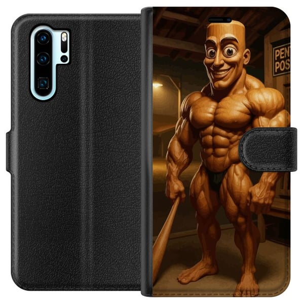 Kompatibelt Lommeboketui til Huawei P30 Pro Italiensk Brainrot-illustrasjon – Humoristisk trefigur i unik kunststil