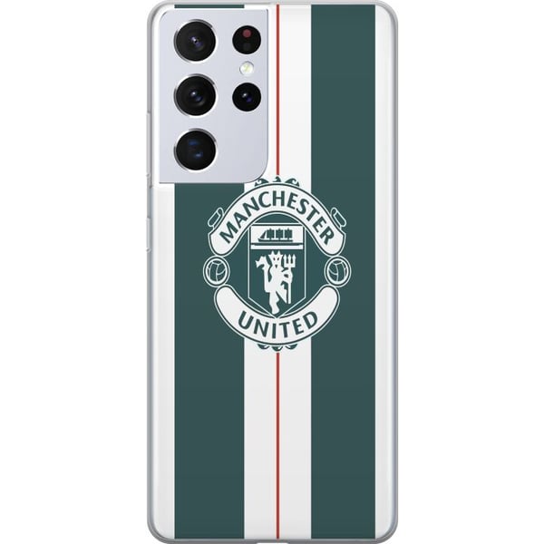 Kompatibelt Mobildeksel til Samsung Galaxy S21 Ultra 5G Manchester United logo våpenskjold fotball klubb Premier League Red Devils plakat retro hvit Kompatibelt Mobildeksel til Samsung Galaxy S21 Ultra 5G Manchester United logo våpenskjold fotball klubb Premier League Red Devils plakat retro hvit