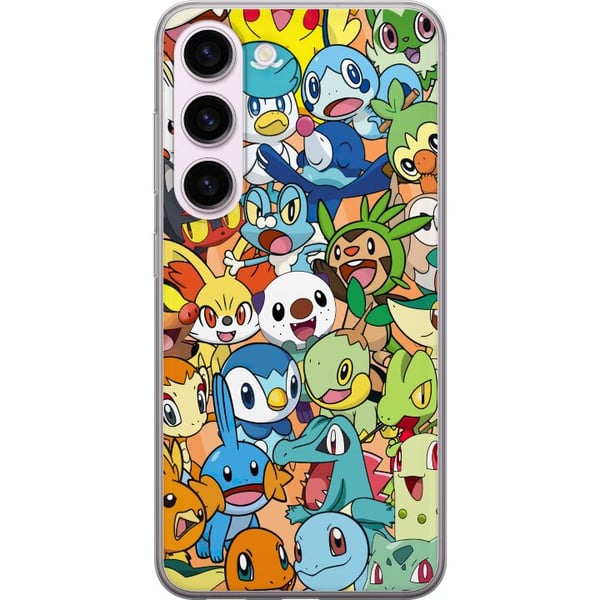 Kompatibelt Mobildeksel til Samsung Galaxy S23 Pokémon-design – Pikachu-kollasj i fargerik illustrasjon for samlere