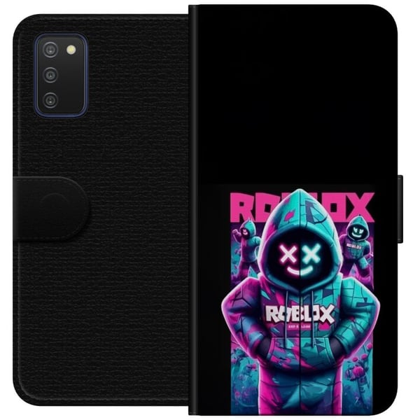 Kompatibelt Lommeboketui til Samsung Galaxy A03s Neon Roblox-hettegenser med kult gamingmotiv, lysende farger og futuristisk look