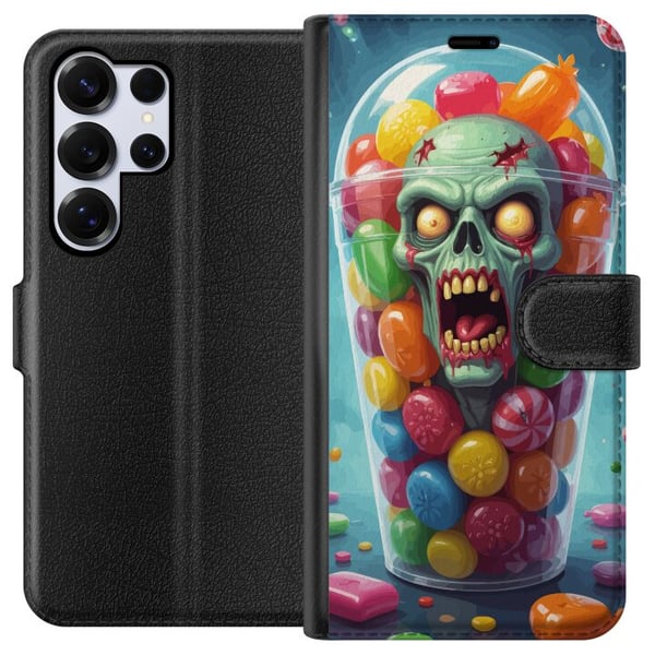 Kompatibel Tegnebogsetui til Samsung Galaxy S25 Ultra Zombie plakat slikbæger horror kunst slik kranie skræmmende farverig halloween uhyggelig design Kompatibel Tegnebogsetui til Samsung Galaxy S25 Ultra Zombie plakat slikbæger horror kunst slik kranie skræmmende farverig halloween uhyggelig design