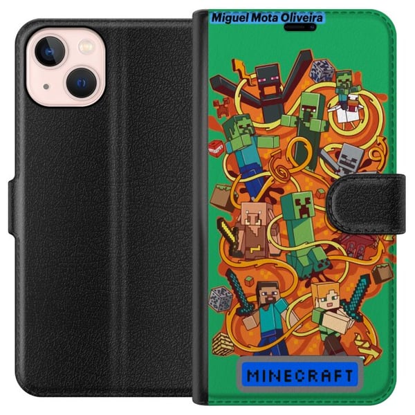 Kompatibelt Lommeboketui til Apple iPhone 13 mini Minecraft Kompatibelt Lommeboketui til Apple iPhone 13 mini Minecraft