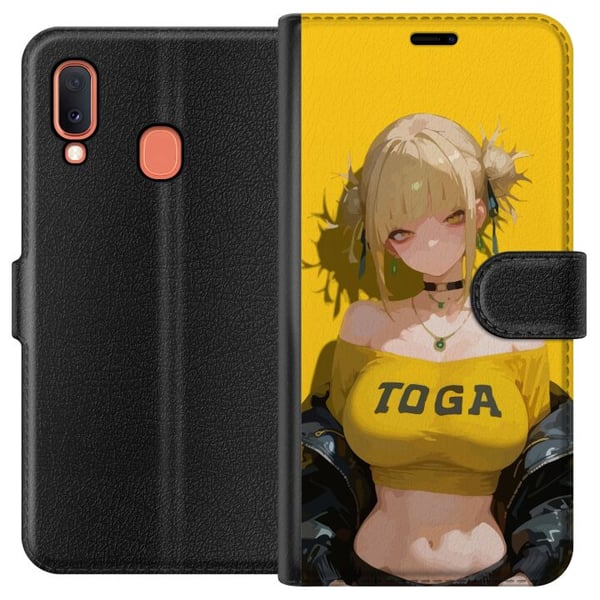 Kompatibelt Lommeboketui til Samsung Galaxy A20e Gul animeinspirert illustrasjon med blond karakter, sterk bakgrunn, kawaii-stil for trendy motiver Kompatibelt Lommeboketui til Samsung Galaxy A20e Gul animeinspirert illustrasjon med blond karakter, sterk bakgrunn, kawaii-stil for trendy motiver
