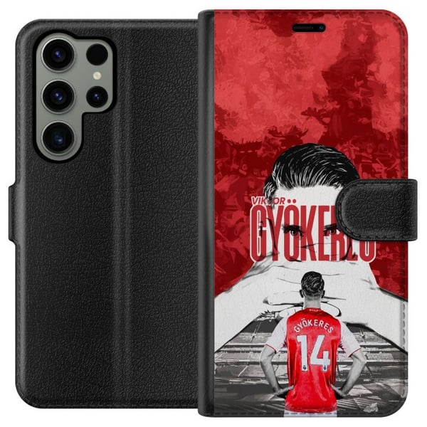 Kompatibel Tegnebogsetui til Samsung Galaxy S23 Ultra Viktor Gyökeres Red Passion Design fodboldinspireret kunst med stærk energi, kraft og sporty st Kompatibel Tegnebogsetui til Samsung Galaxy S23 Ultra Viktor Gyökeres Red Passion Design fodboldinspireret kunst med stærk energi, kraft og sporty st