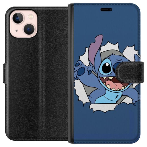 Kompatibel Tegnebogsetui til Apple iPhone 13 Disney Stitch Lilo og Stitch blå figur sød alien kawaii tegneseriefigur sjov plakat retro design
