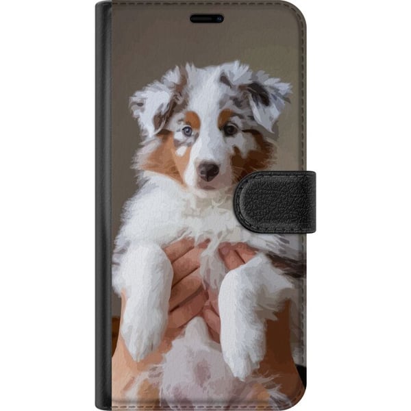 Kompatibelt Lommeboketui til Samsung Galaxy S10 Lite Hundevalp-illustrasjon – Søt, lodden valp i portrettdesign med blå øyne
