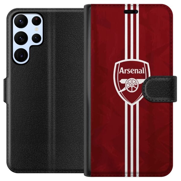 Kompatibelt Plånboksfodral till Samsung Galaxy S22 Ultra 5G Arsenal Emblem Fotboll Premier League Klubbmärke Röd Vit Kompatibelt Plånboksfodral till Samsung Galaxy S22 Ultra 5G Arsenal Emblem Fotboll Premier League Klubbmärke Röd Vit