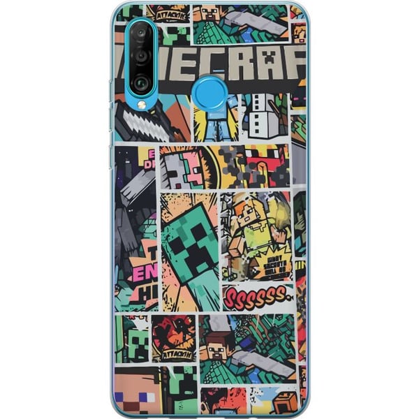 Kompatibel Mobilcover til Huawei P30 lite Minecraft Kunst