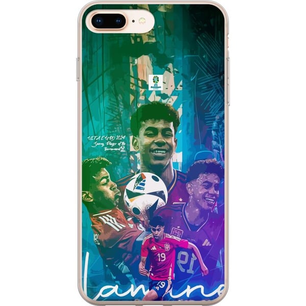Yhteensopiva Puhelinkuori Apple iPhone 8 Plus Lamine Yamal -jalkapalloaihe Barcelonan ja Espanjan innoittamana värikkäässä tyylissä Yhteensopiva Puhelinkuori Apple iPhone 8 Plus Lamine Yamal -jalkapalloaihe Barcelonan ja Espanjan innoittamana värikkäässä tyylissä