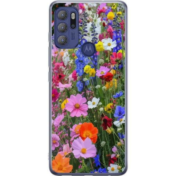 Kompatibel Mobilcover til Motorola Moto G60S Blomstret mobilcover med sommerlig eng og naturmotiv