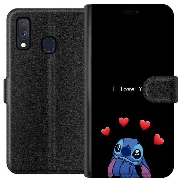 Kompatibelt Lommeboketui til Samsung Galaxy A40 Stitch Kjærlighet