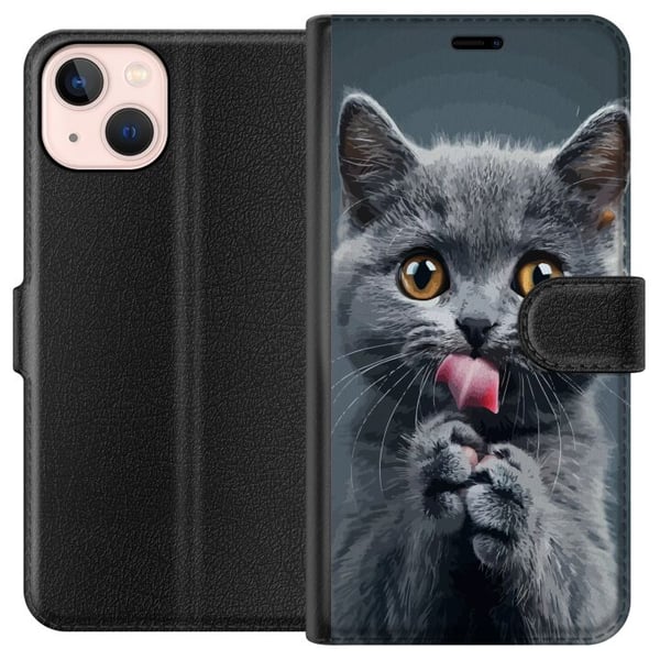 Kompatibelt Lommeboketui til Apple iPhone 13 mini Katt Kompatibelt Lommeboketui til Apple iPhone 13 mini Katt