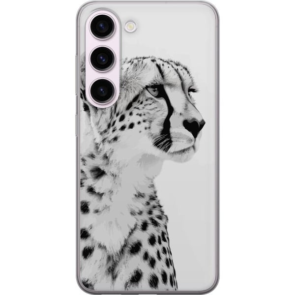 Kompatibel Mobilcover til Samsung Galaxy S23 Stilrent sort-hvidt nærbillede af en gepard med et roligt blik, elegante markeringer og et ædelt udtryk, Kompatibel Mobilcover til Samsung Galaxy S23 Stilrent sort-hvidt nærbillede af en gepard med et roligt blik, elegante markeringer og et ædelt udtryk,