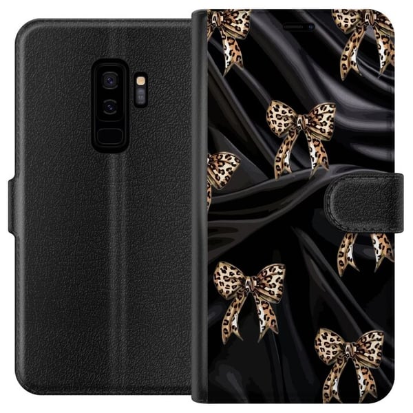 Yhteensopiva Lompakkokotelo Samsung Galaxy S9+ Leoparditäplät mustalla silkillä, ylellinen kuviointi eksklusiivisella muotitunnelmalla, täydellinen s Yhteensopiva Lompakkokotelo Samsung Galaxy S9+ Leoparditäplät mustalla silkillä, ylellinen kuviointi eksklusiivisella muotitunnelmalla, täydellinen s