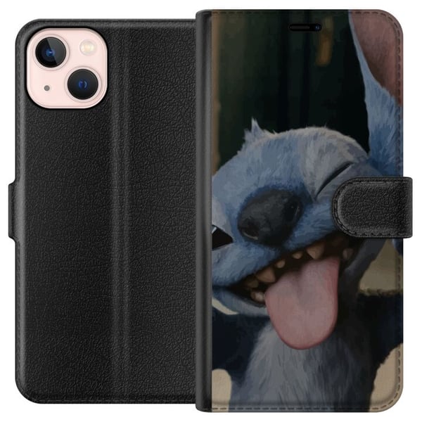 Kompatibelt Plånboksfodral till Apple iPhone 13 mini Stitch Söt Alien – Blå Favorit från Yttre Rymden Kompatibelt Plånboksfodral till Apple iPhone 13 mini Stitch Söt Alien – Blå Favorit från Yttre Rymden