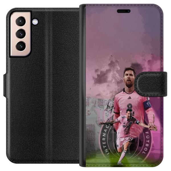 Kompatibel Tegnebogsetui til Samsung Galaxy S21 Lionel Messi Inter Miami Argentina ikonisk legende og magisk spillemotor, der fortsætter med at domin