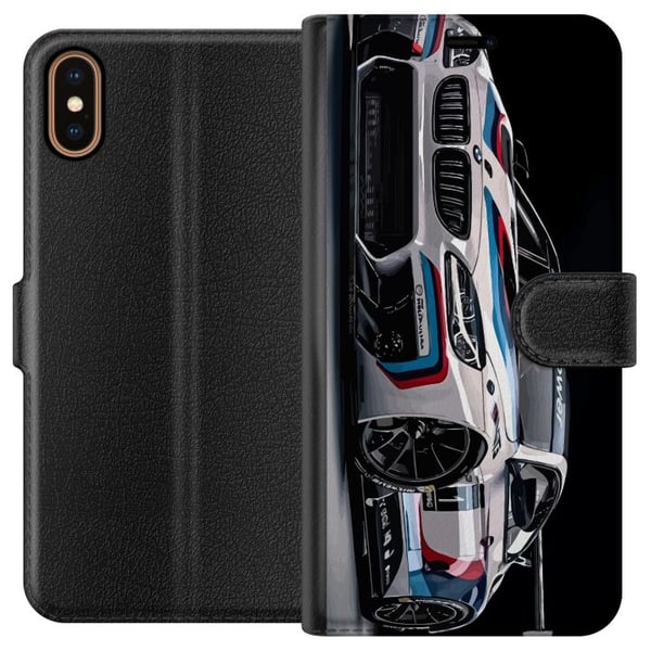 Kompatibelt Plånboksfodral till Apple iPhone X BMW M Power illustration – Sportbil i vit racingdesign närbild konst