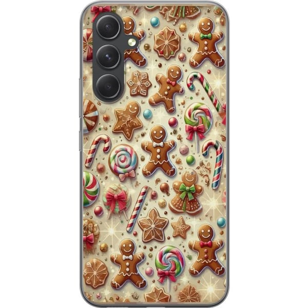 Kompatibelt Mobildeksel til Samsung Galaxy S24+ Julemotivillustrasjon – polkagriser, pepperkaker og fargerikt julegodteri Kompatibelt Mobildeksel til Samsung Galaxy S24+ Julemotivillustrasjon – polkagriser, pepperkaker og fargerikt julegodteri