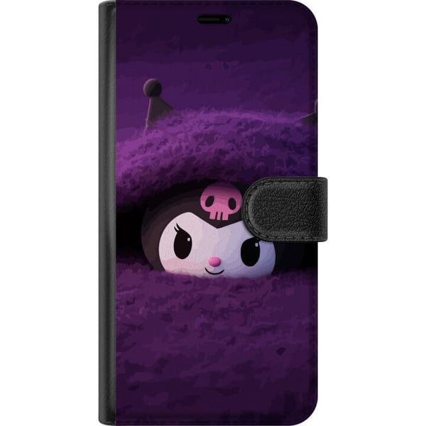 Kompatibelt Plånboksfodral till Samsung Galaxy A20e Kuromi-inspirerad figur i lila fluffig fantasy-miljö med mystisk kawaii-känsla